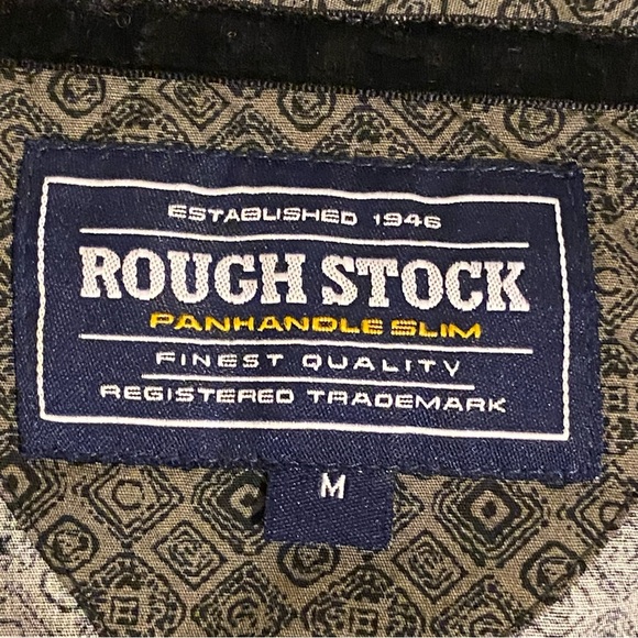 Panhandle Rough Stock Diamond Pattern Snap Down Western Shirt Womens Size M - Picture 3 of 10